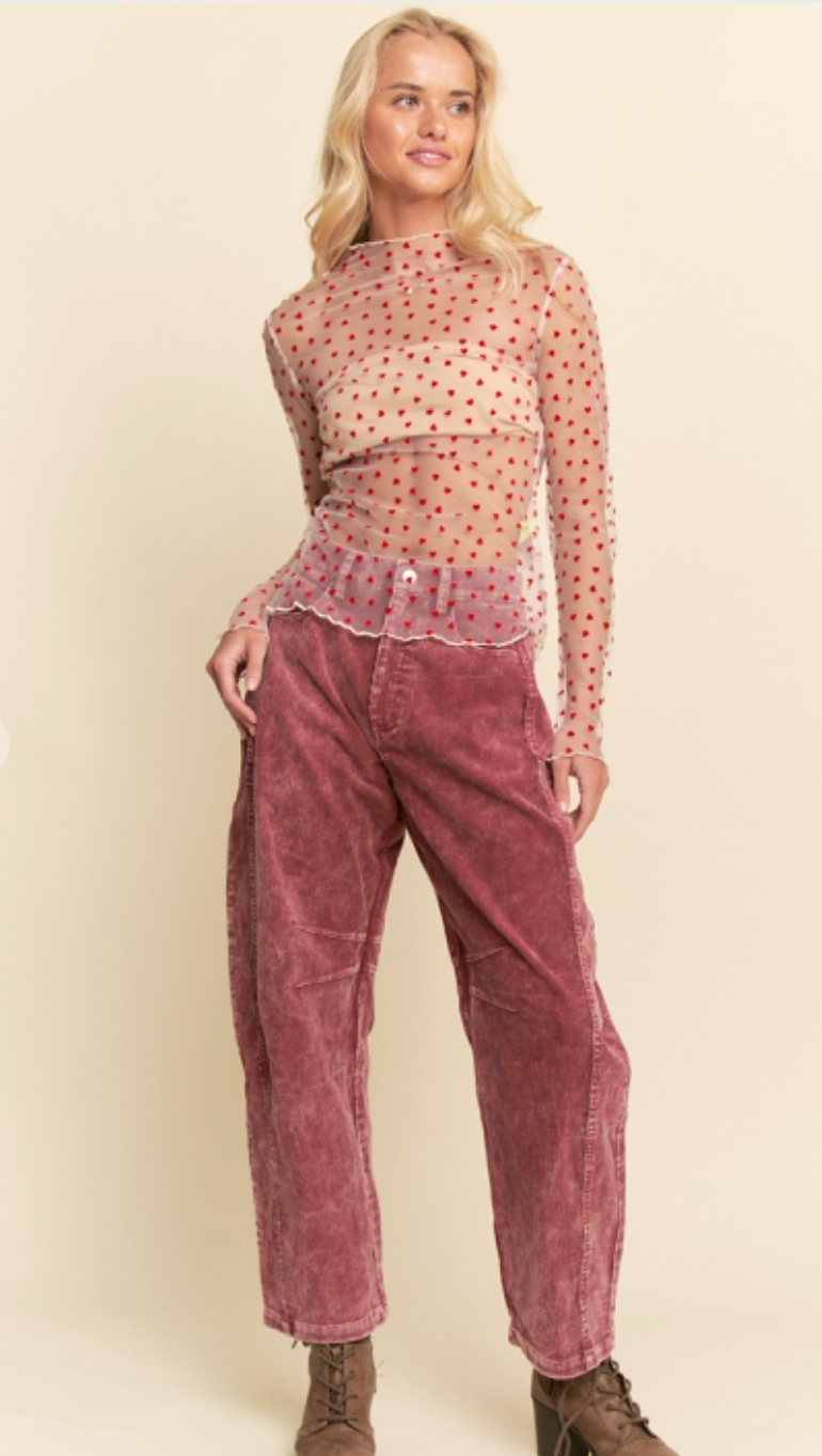 Ruby Hearts Mesh Tee