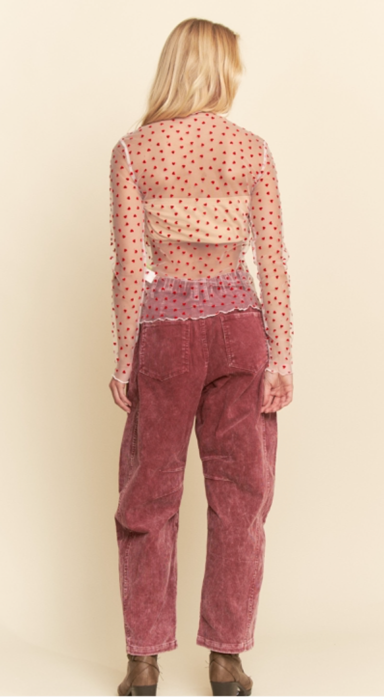Ruby Hearts Mesh Tee