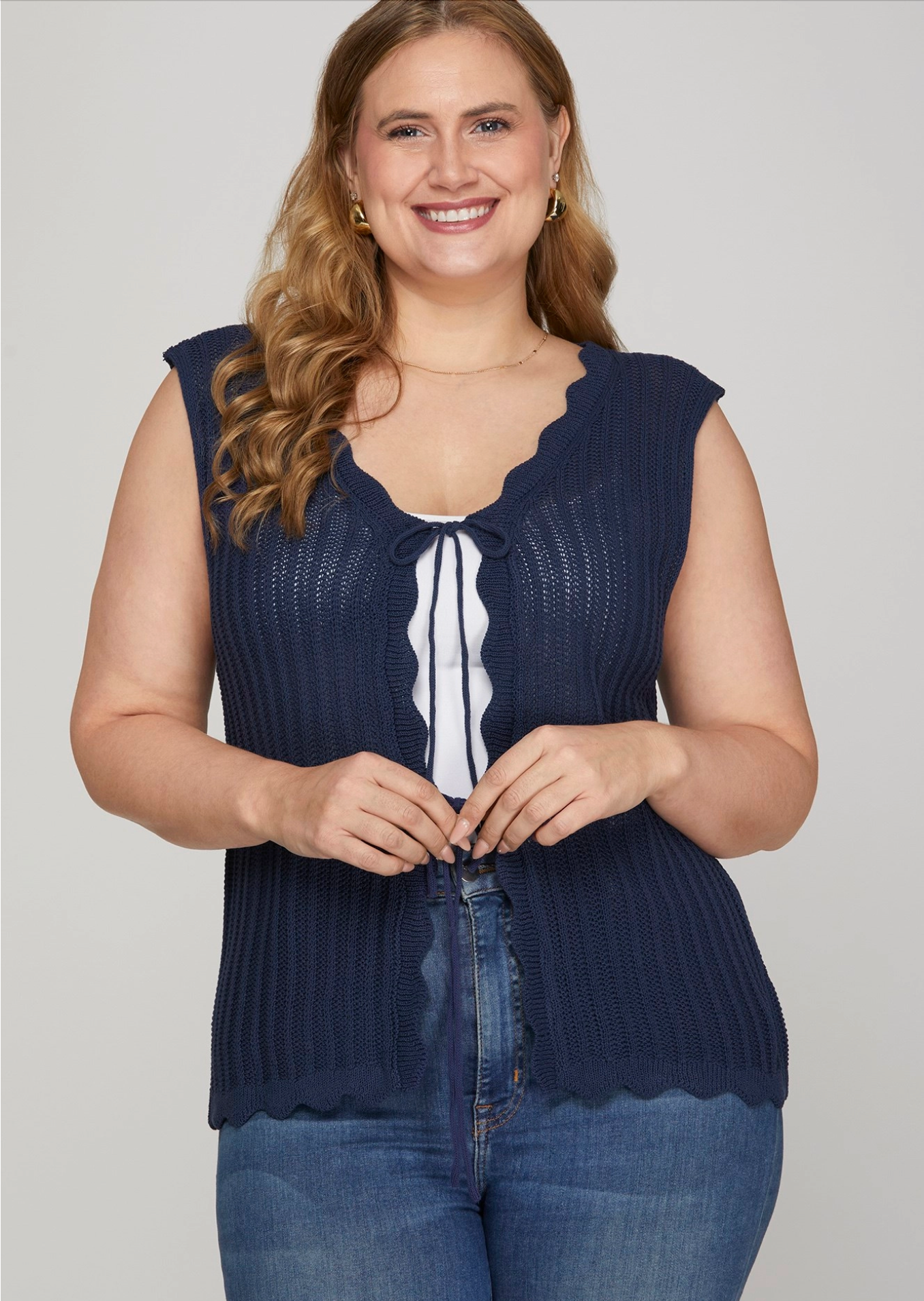 Harbor Scallop Tie Sweater Vest