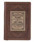 A Man's Heart Classic Faux Leather Zip Around Journal - Proverbs 16:9