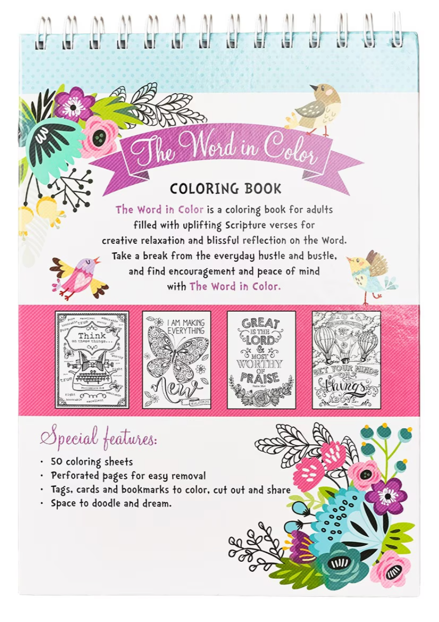 The Word in Color Spiral Coloring Book