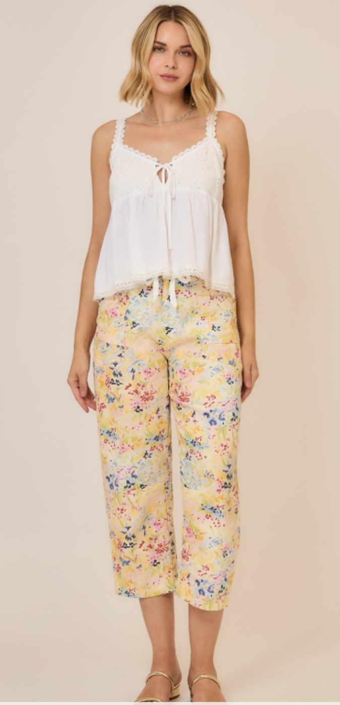 Sunny Meadow Barrel Crop Pant