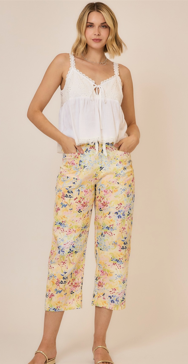 Sunny Meadow Barrel Crop Pant