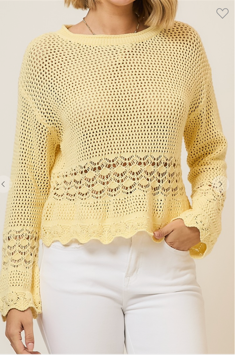 Lemon Breeze Open Knit Sweater
