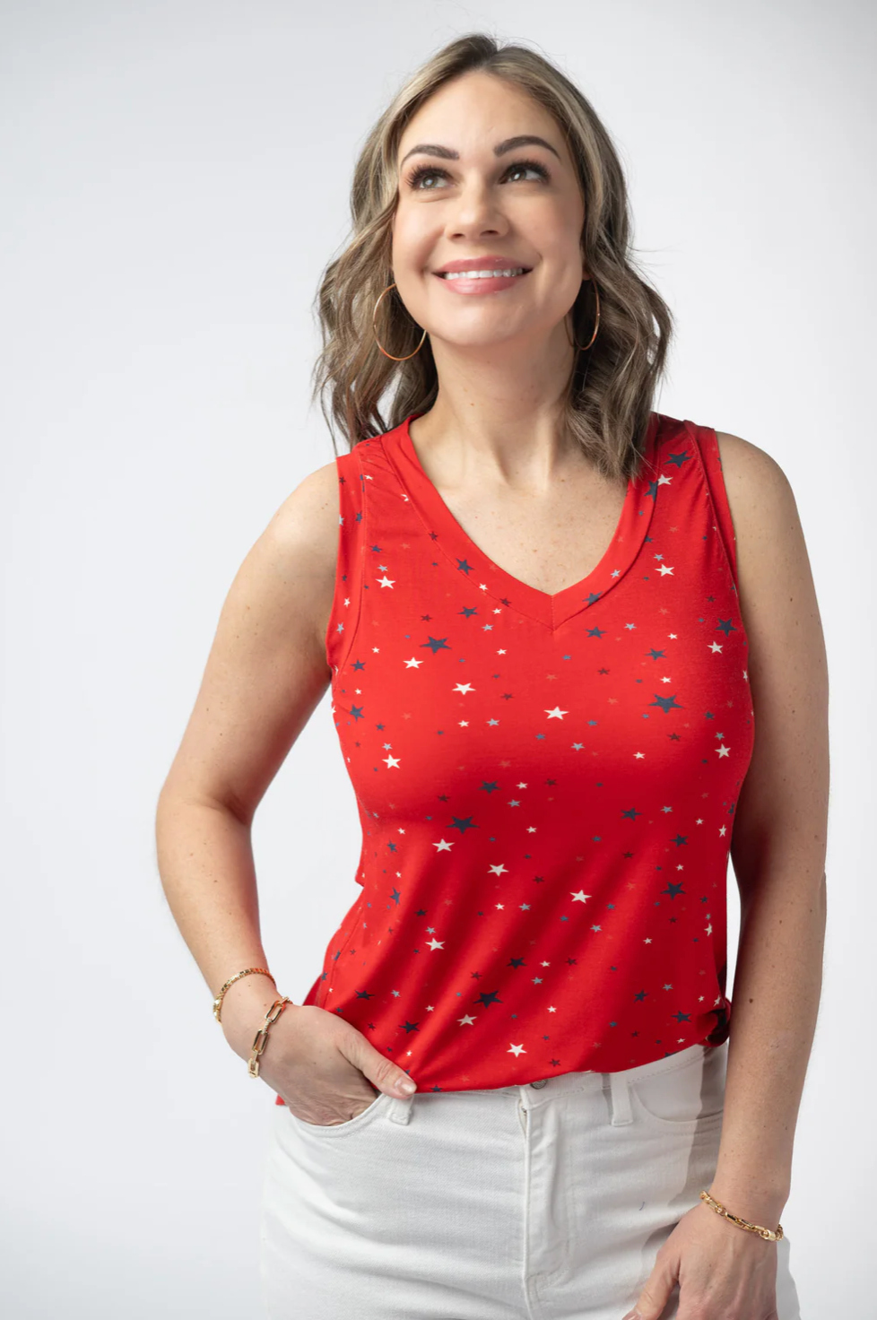 Red Liberty Stars Tank