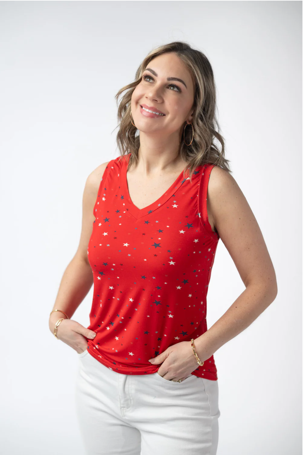 Red Liberty Stars Tank