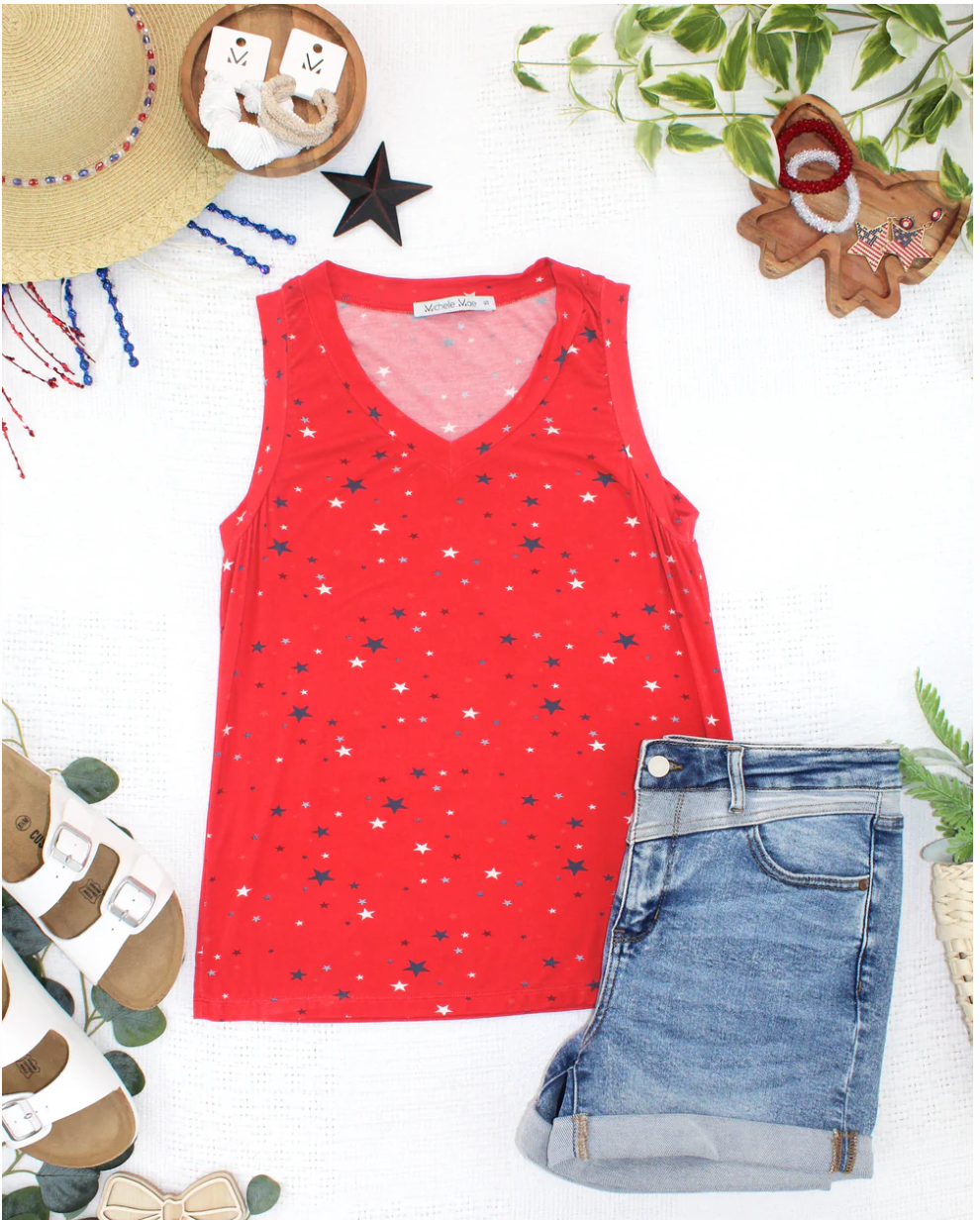 Red Liberty Stars Tank