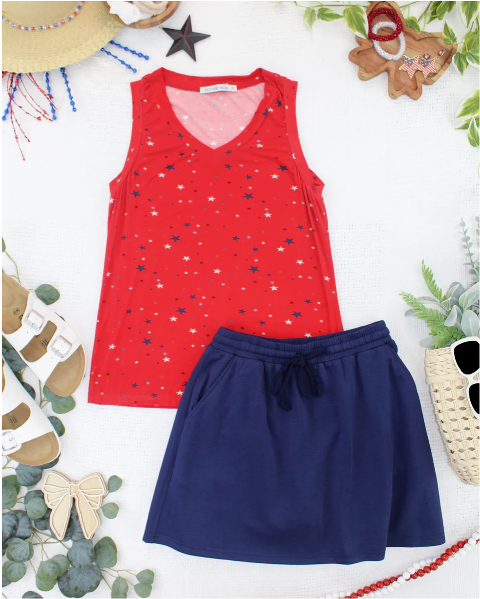 Red Liberty Stars Tank