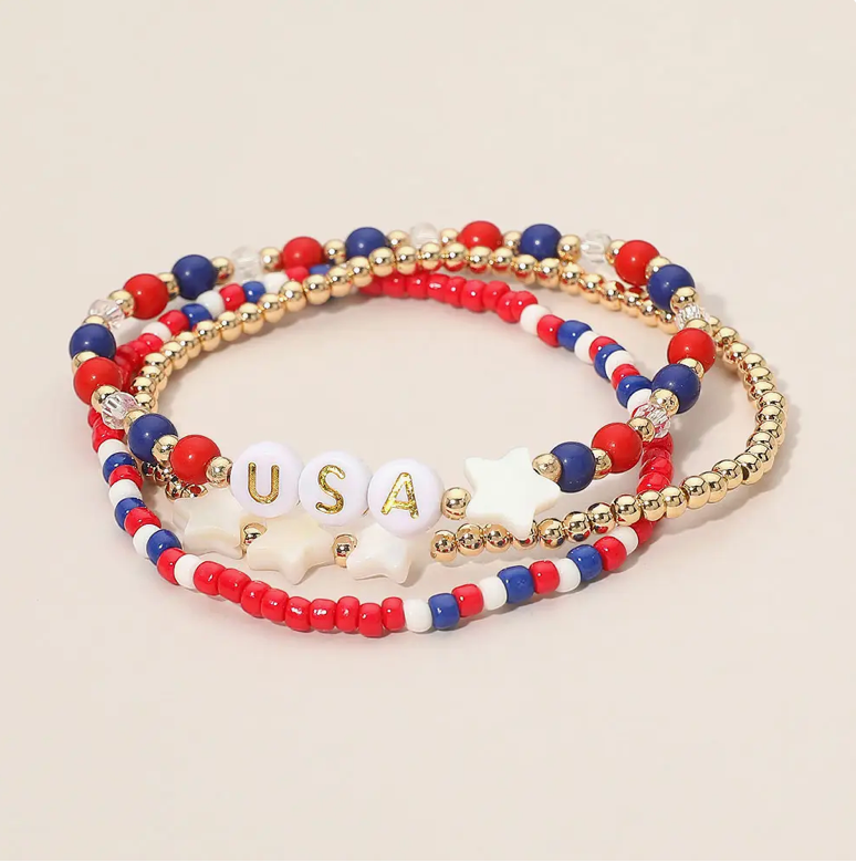 USA Star Petite Stretch Bracelet Set