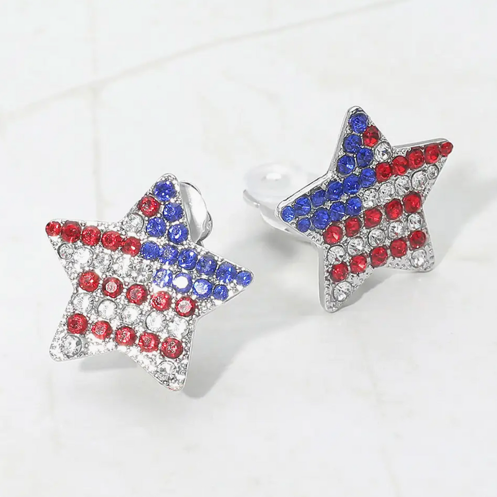 American Star Clip Earrings