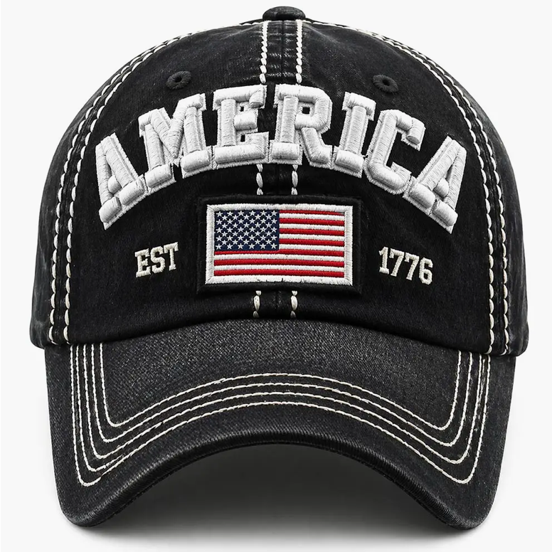 America Established 1776 Vintage Baseball Hat