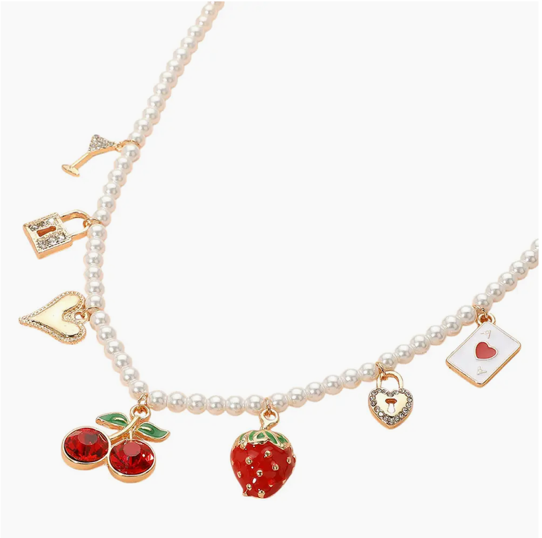 Berries and Such Pearl Charm Necklace