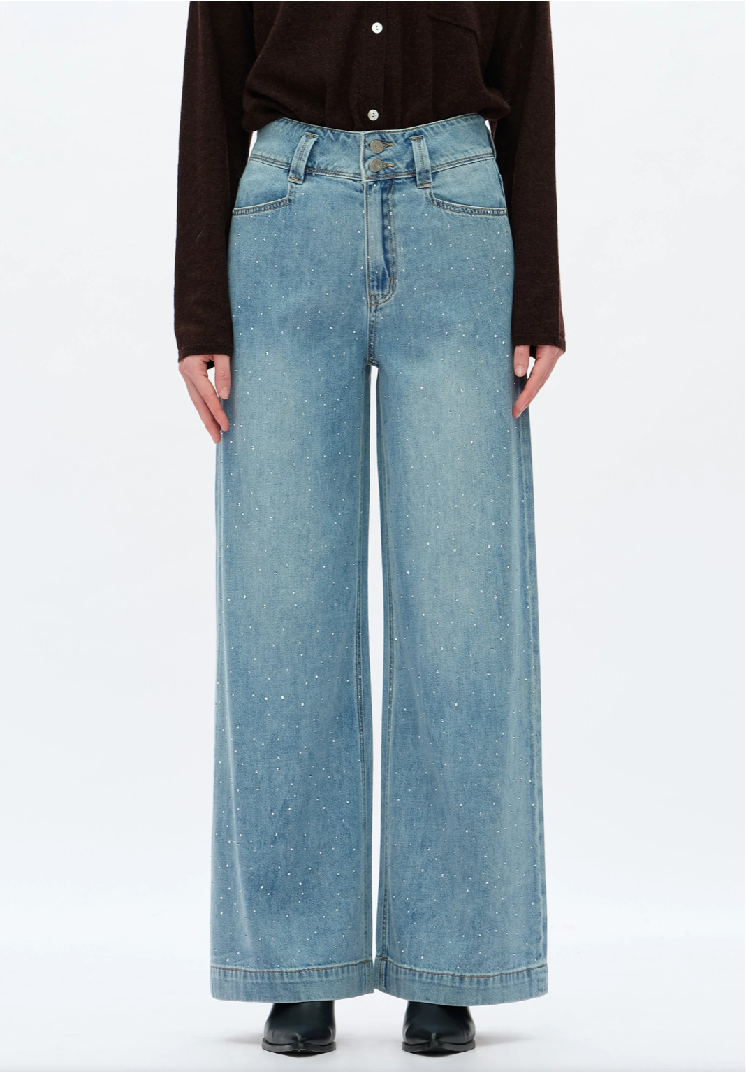 Diamond Dust Wide Leg Jeans