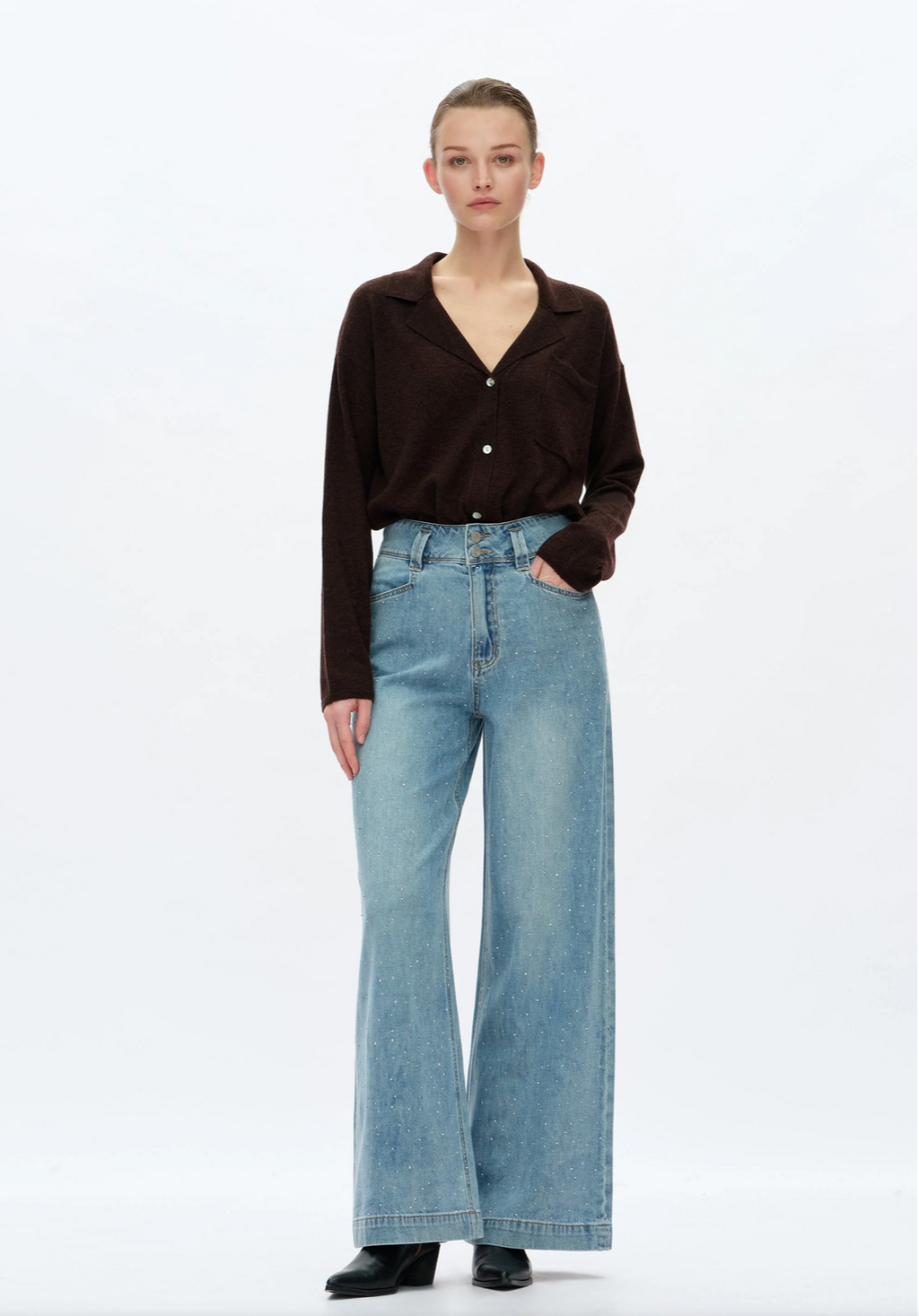 Diamond Dust Wide Leg Jeans