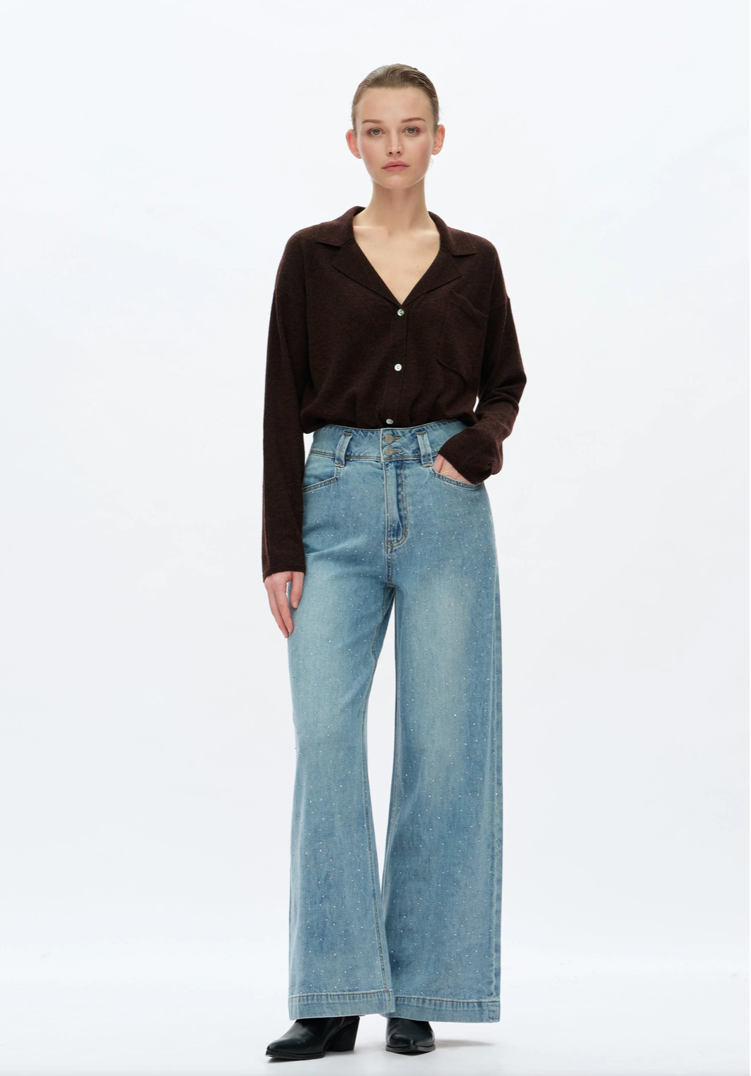 Diamond Dust Wide Leg Jeans