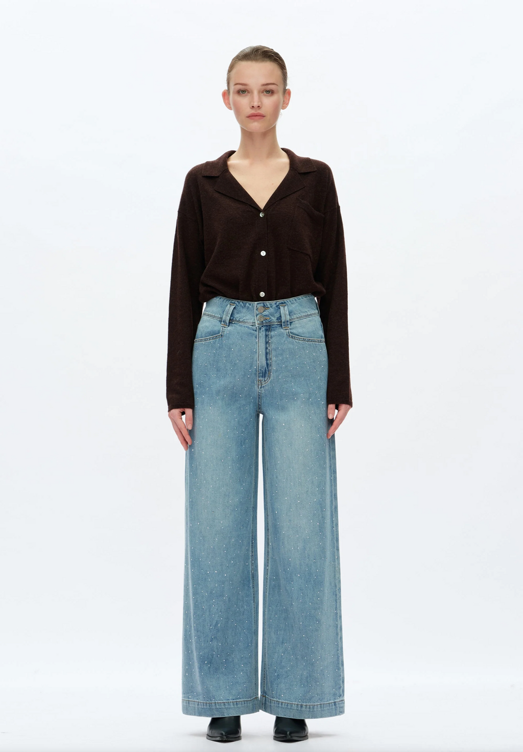 Diamond Dust Wide Leg Jeans