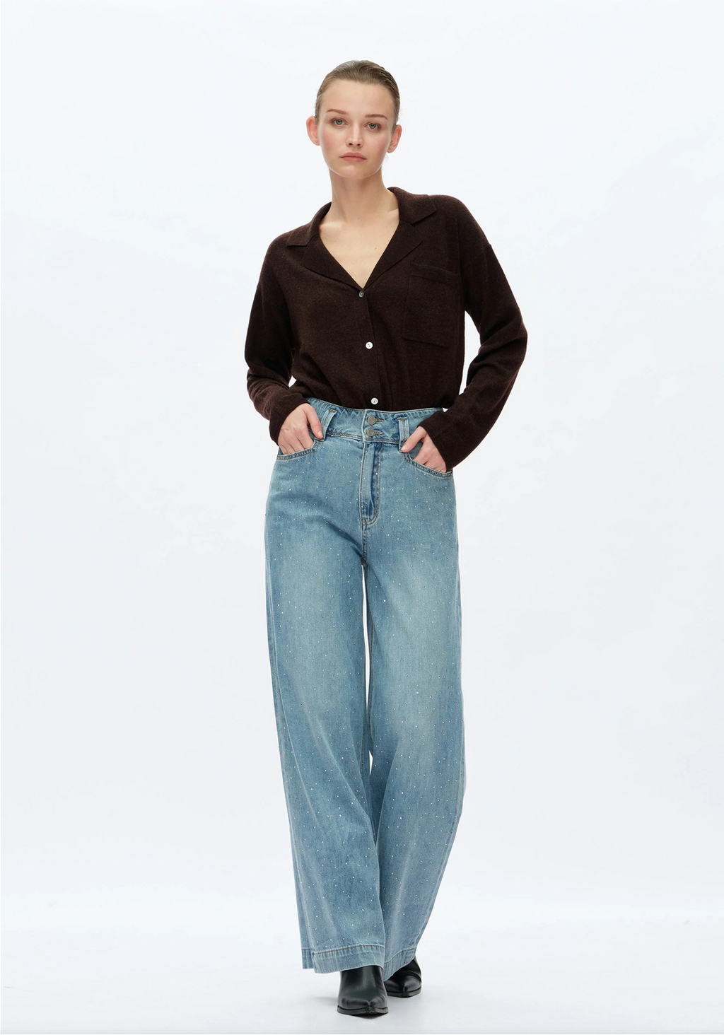 Diamond Dust Wide Leg Jeans