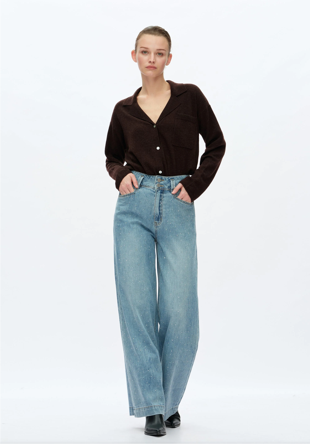 Diamond Dust Wide Leg Jeans