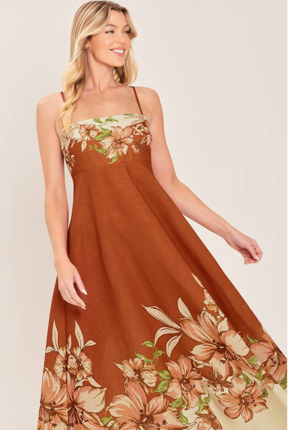 Cinnamon Blossom Maxi Dress