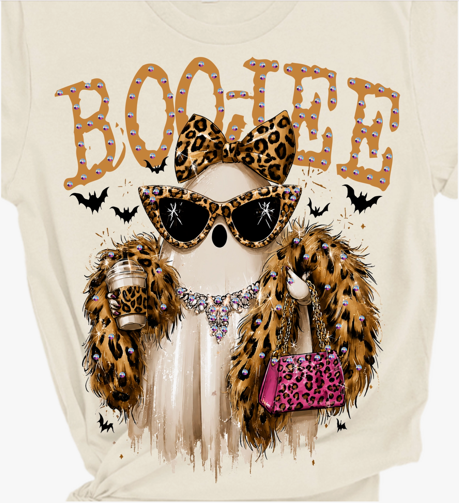 Boo-Jee Ghost Blingy Rhinestone Graphic Tee