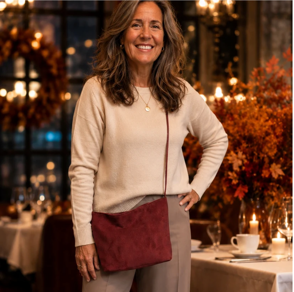 Sienna Square Suede Handbag