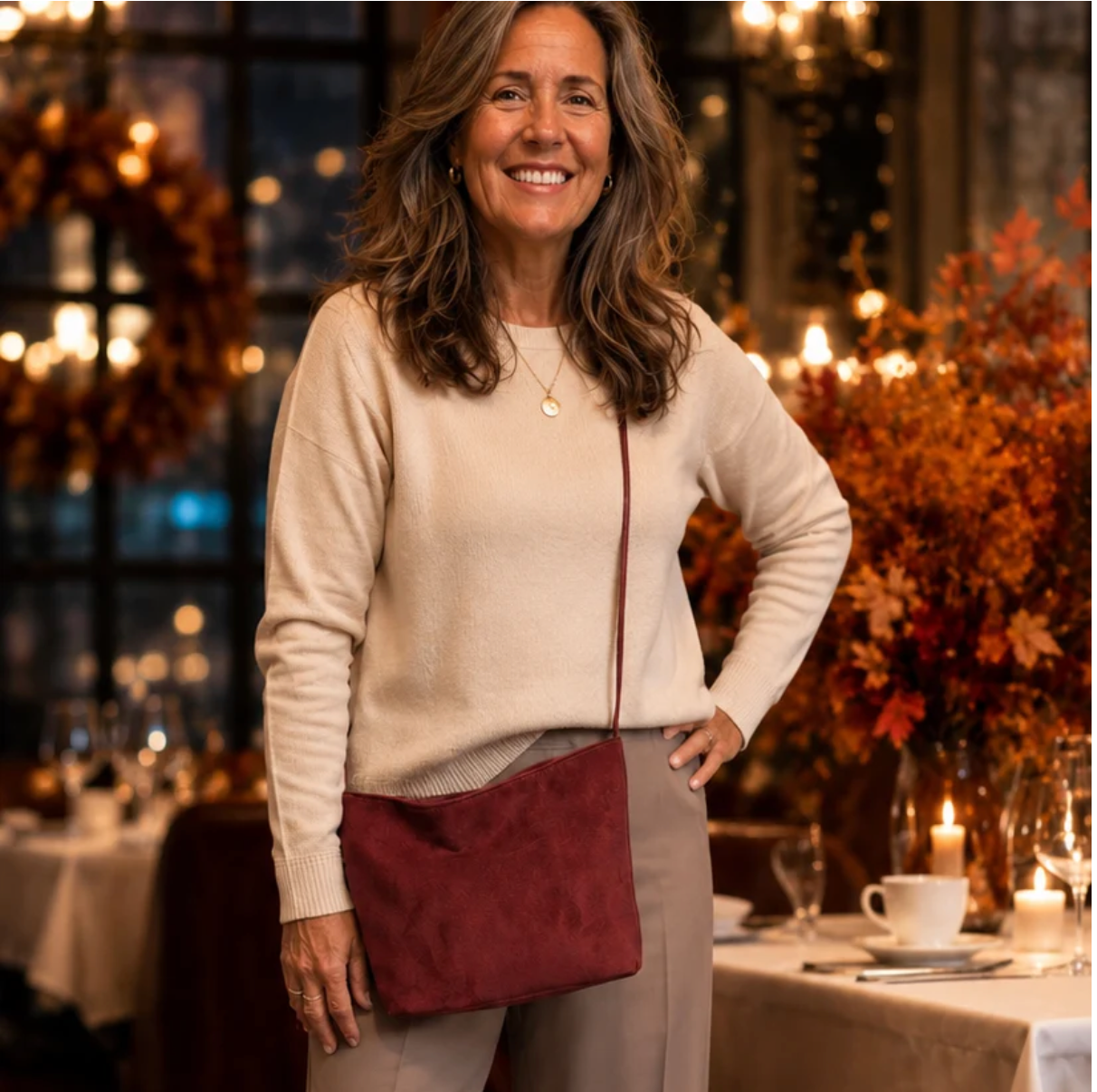 Sienna Square Suede Handbag