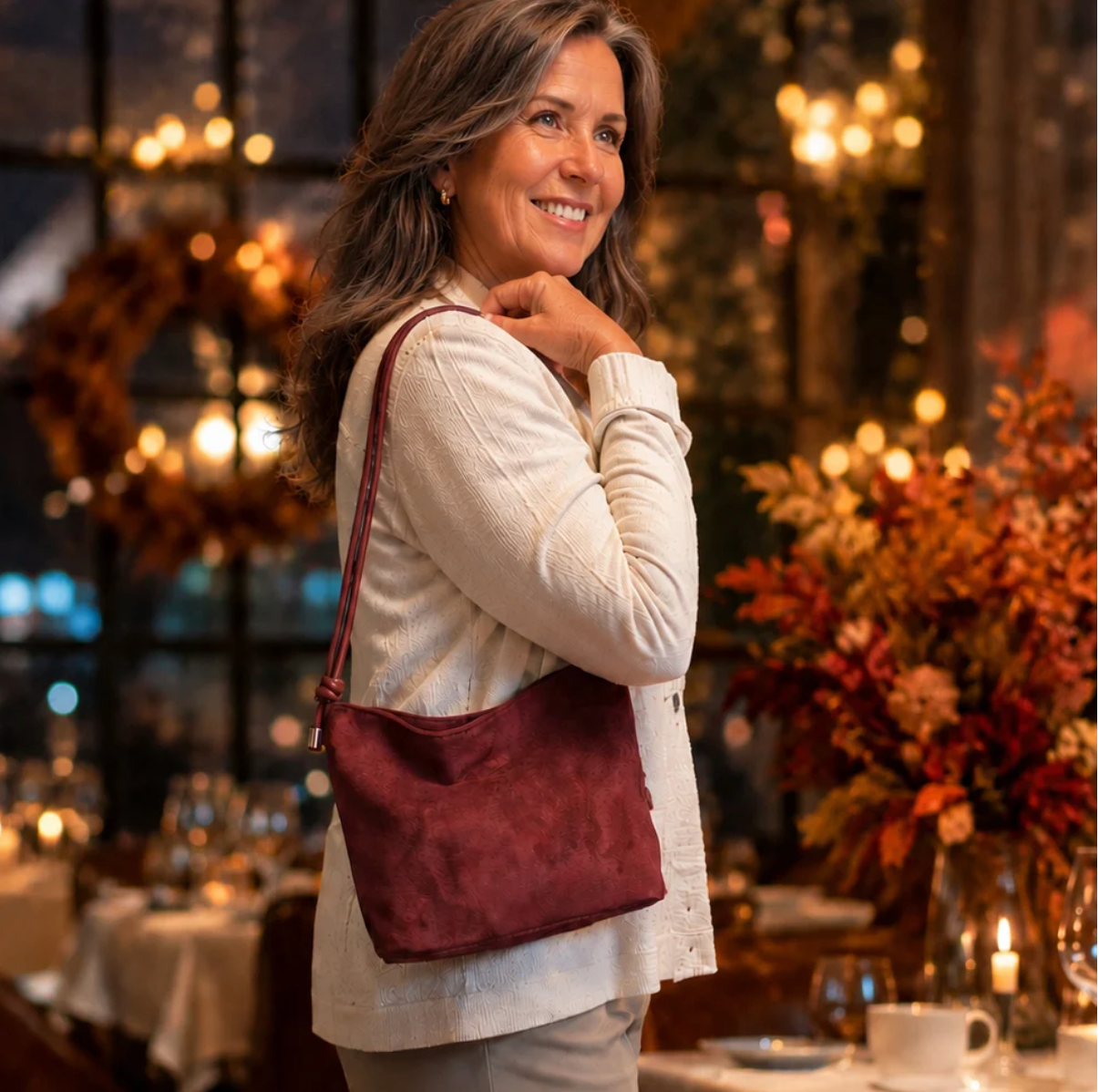 Sienna Square Suede Handbag