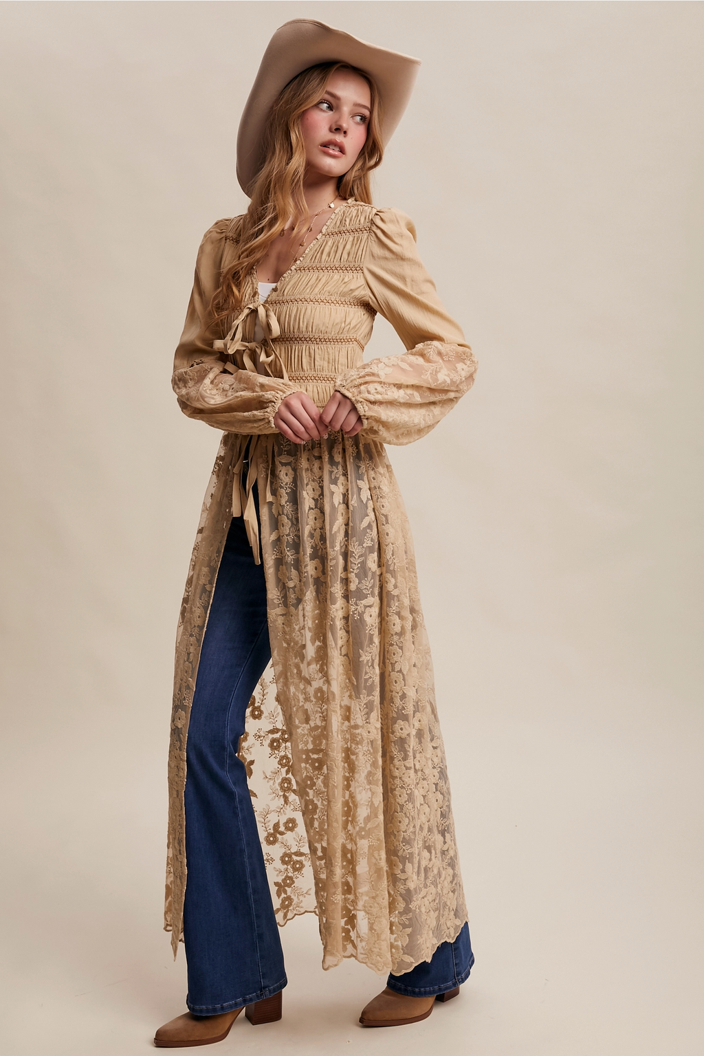 Lace-Up Kimono