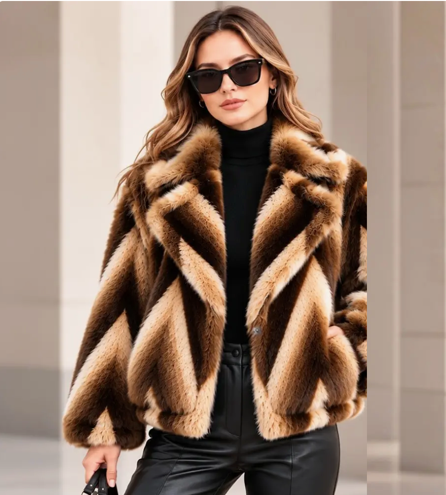 Modern Icon Cocoa and Cream Statement Jacket