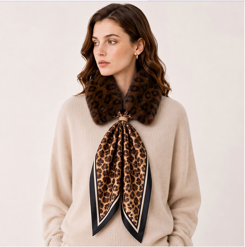 Leopard Luxe Collar Scarf