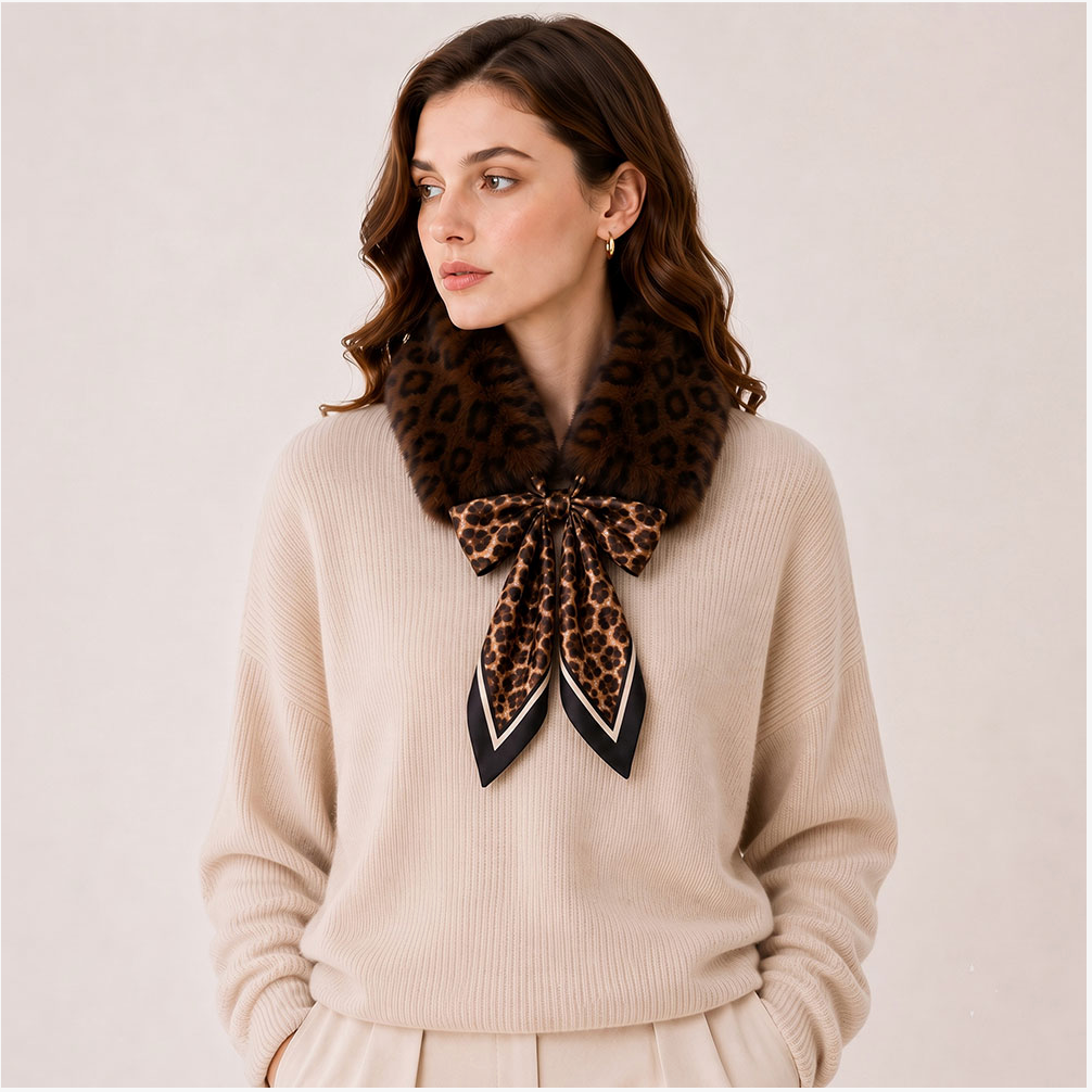 Leopard Luxe Collar Scarf