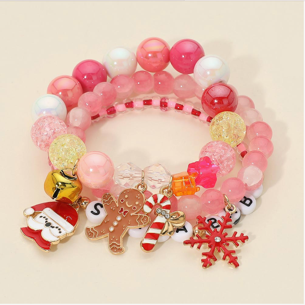 Santa Baby Candy Bead Bracelet Set