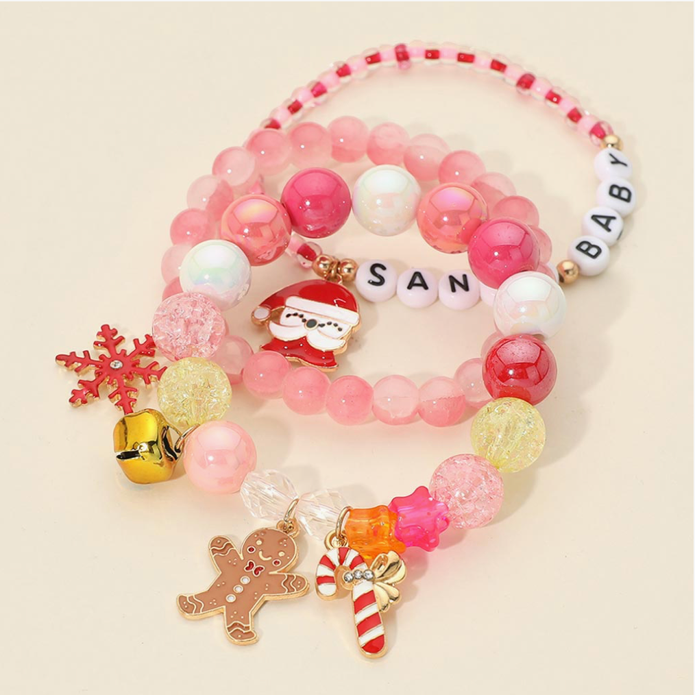 Santa Baby Candy Bead Bracelet Set