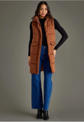 Shimmering Cocoa Puffer Vest