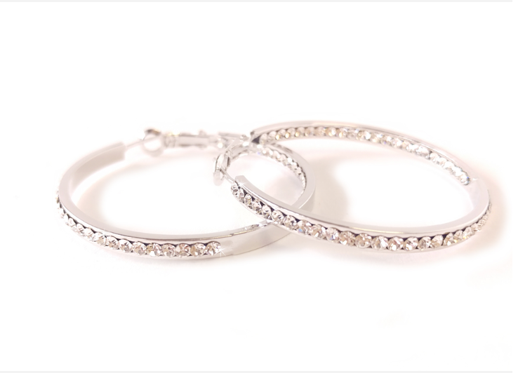 Gold, Rose Gold Or Silver 30MM Inside Outside Hoop Earrings