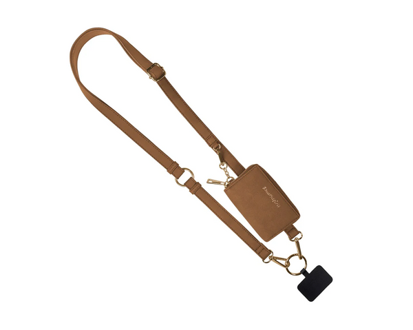 Save The Girls Clip & Go Brushed Vegan Leather Strap With Zip Around Pouch