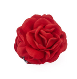 Blooming Rose Hair Claw Clip Denim and Red