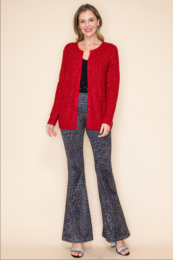 Crimson Sparkle Cardigan From Vocal