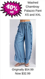 Washed Chambray Palazzo Pant