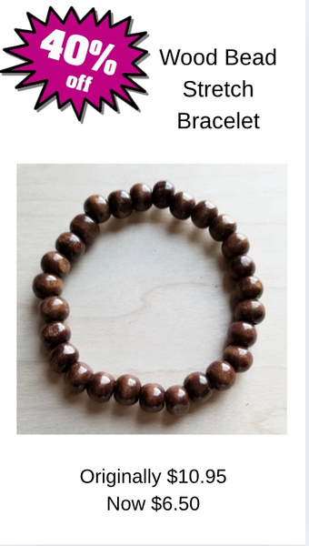 Wood Bead Stretch Bracelet