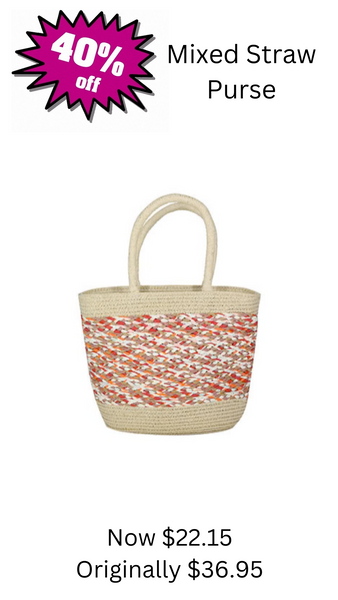 Mixed Straw Purse