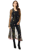 Floral Embroidered Mesh Duster