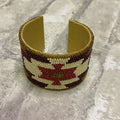 Wine Tribal Seed Bead Cuff Bracelet