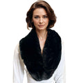 Black Faux Rabbit Fur Collar