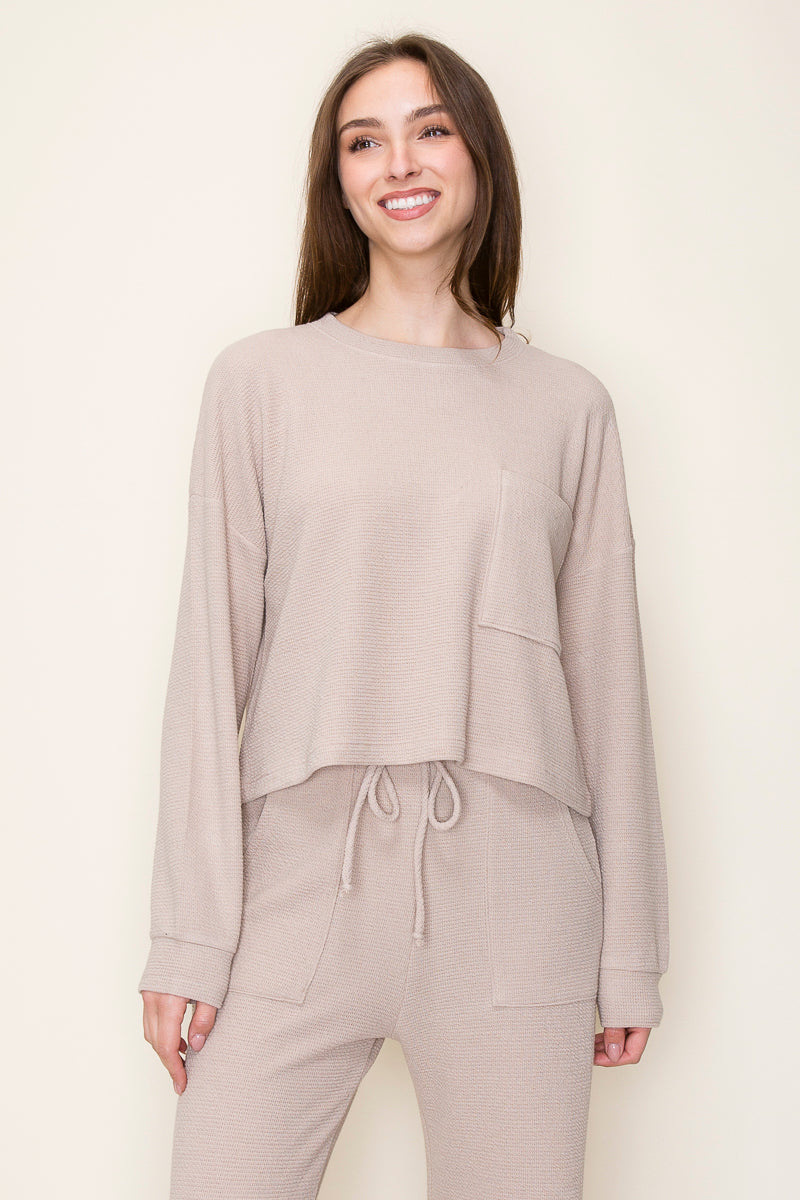 Misty Waffle Knit Pullover