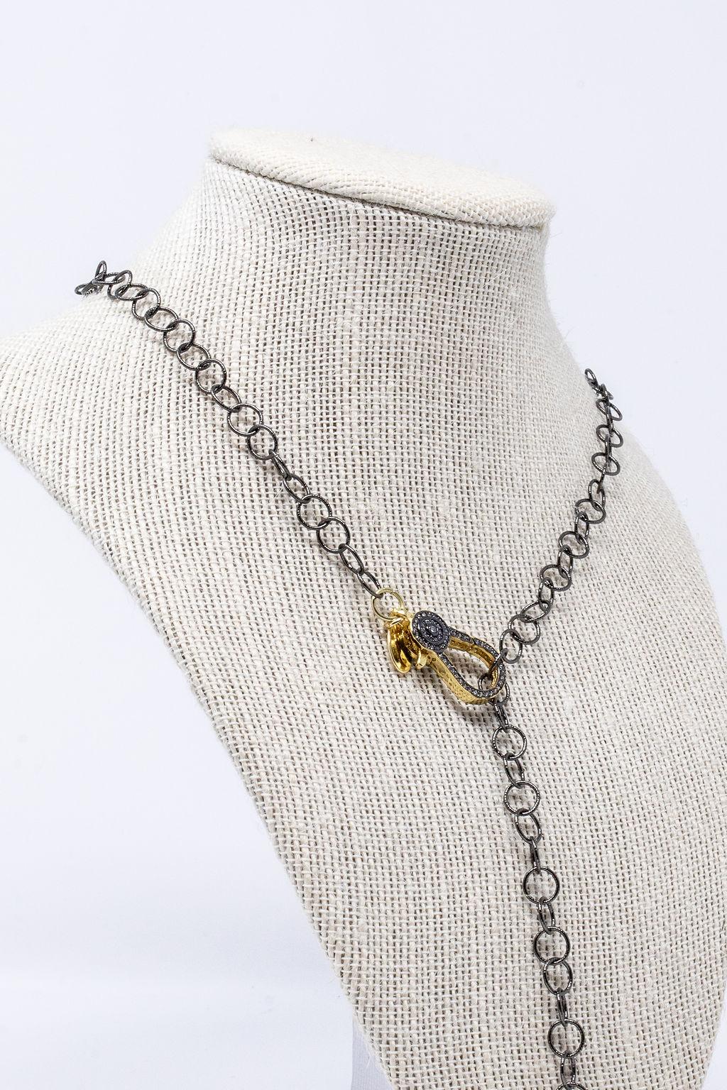 Jordie Two-Toned Clasp Lariat Necklace