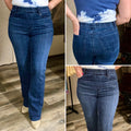 French Dressing FDJ Boot Cut Check Pull On Jean Collage Women's Clothing