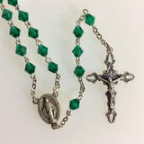 Emerald Czech Glass Rosary