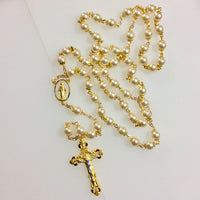Swarovski Pearl Gold Two-Tone Rosary