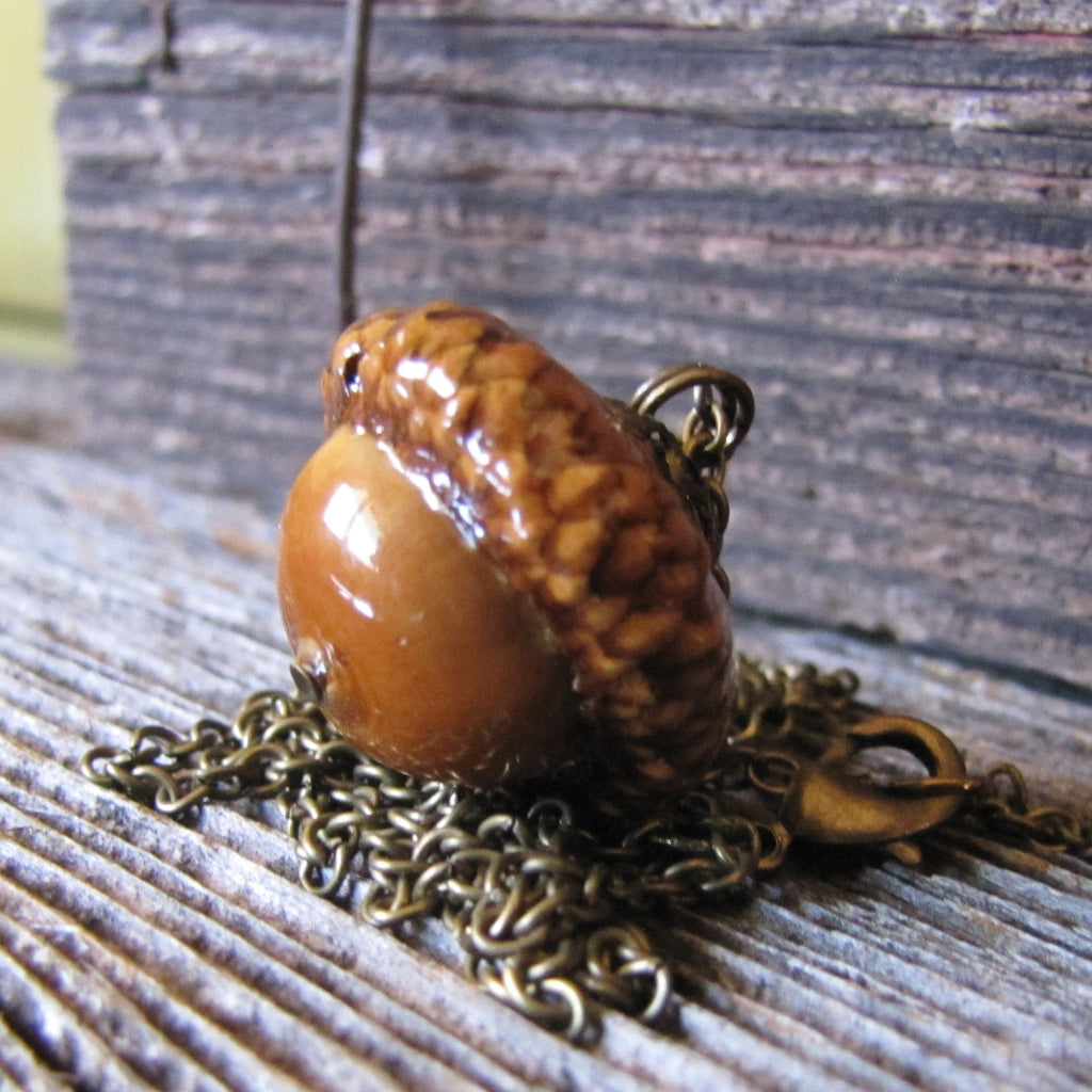 Large Woodland Acorn Necklace